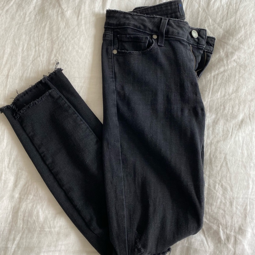 Paige Black Ripped Jeans Skinny Fit